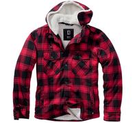 Brandit Lumber Chaqueta Capucha Franela Cálido Ropa De Calle Sudadera Rojo/Negro