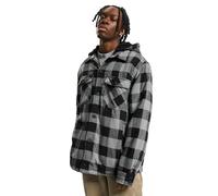 Brandit Chaqueta Lumber Jacket Hooded para Hombre con capucha Negro y gris antracita Talla S