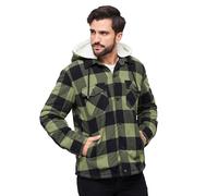 Brandit Lumber Jacket Hooded, Hombre, negro+oliva, XXL