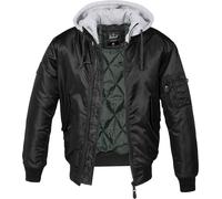 Brandit MA1 Sweat Chaqueta con capucha, negro-gris, tamaño L para Hombres