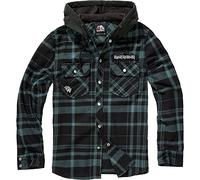 Brandit Maiden Check Shirt Hooded EDDI, color: black-gree, size: M