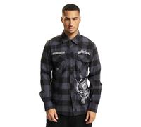 Brandit Motörhead Check Shirt Long Sle, Color: black/grey, Size: S