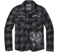 Brandit Motörhead Comprobar camisa Manga larga Impresión Parche Gris-Oscuro
