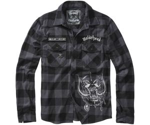 Brandit Motörhead Comprobar camisa Manga larga Impresión Parche Gris-Oscuro