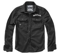 Brandit Motörhead Vintage Camisa Manga Larga Impresión 3D Algodón Crudo Negro
