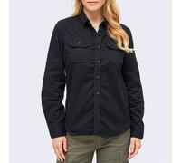 Brandit Mujer Camisa Manga Larga Vivac Ejército Cómodo Senderismo Elegante Negro