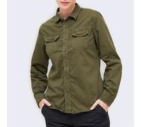Brandit Mujer Camisa Manga Larga Vivac Ejército Senderismo Elegante Aceituna