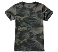 Brandit Mujer T-shirt Fitness Casual Militar Suave Diario Camiseta Dark Camo