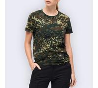 Brandit Mujer T-shirt Viaje Casual Militar Suave Diario Camiseta Flecktarn Camo