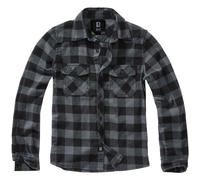 Brandit Niños Comprobar camisa Ligero Franela Corte recto Manga larga Negro/Gris