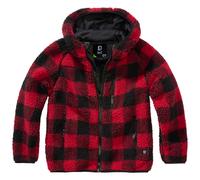 Brandit Niños Teddyfleece Encapuchado Chaqueta Vellón de peluche Rojo/Negro