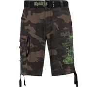 Brandit Iron Maiden Savage The Number of The Beast Cortos, Camuflaje oscuro, Talla 3XL
