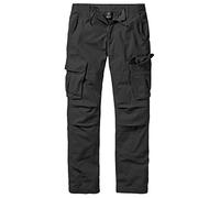 Brandit Pantalones cargo Texas Slim Vintage Hombre Pantalones, Negro , S