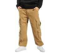 Brandit Pantalones Pure Vintage Hombre Pantalones Cargo Antracita 100% algodón Ancho