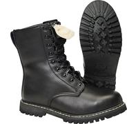 Brandit Botas Militares Hombre Botas Negro Piel