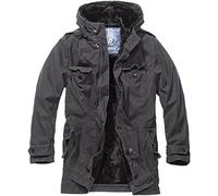 Brandit Parka AF Hombre Chaqueta de Invierno Negro S 100% algodón Regular