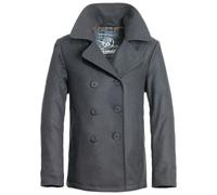 Brandit Pea Coat Antracita Marina Abrigo Corto Abrigo Caban Chaqueta Lana Gris
