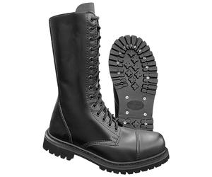 Brandit Phantom Botas 14 Ojete Hombres Militar Cuero Policía Tapa De Acero Negro