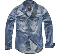 Brandit Riley Camisa Hombre Top Manga Larga Viaje Trabajo Moda Chaqueta Azul