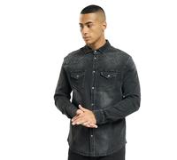 Brandit Riley Denim Shirt Long Sleeve, color: black, size: XXL