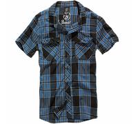 Brandit Roadstar Camiseta S-5XL Hombre Camisa de Cuadros Manga Corta Casual