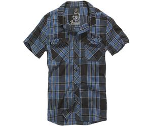 Brandit Roadstar Hombres Algodón Franela Camisa Manga Corta Indigo Senderismo