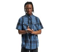 Brandit Roadstar Shirt Short Sleeve, color: indigo checkered, size: XXL