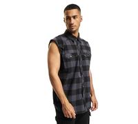 Brandit Sleeveless Checked Hombre Camisa Manga Corta Negro/Gris 100% algodón Regular