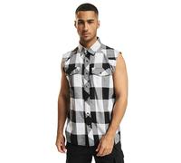 Brandit Sleeveless Checked Hombre Camisa Manga Corta Negro/Gris 100% algodón Regular