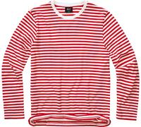 Brandit Stripe Jersey Camisa de manga larga, Rojo/Blanco, Talla S