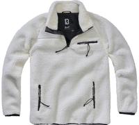 Brandit Sudadera de hombre teddy fleece troyer White XL