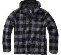 Brandit Sudadera de hombre Teddyfleece Worker Pullover Negro/Gris M