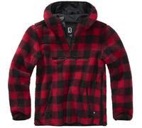 Brandit Sudadera de hombre Teddyfleece Worker Pullover Rojo/Negro L