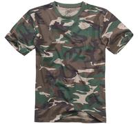 Brandit T-Shirt Hombre Caza Aire Libre Militar Combate Superior Woodland Camo