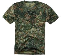 Brandit T-shirt Hombres Caza Militar Cuello Redondo Algodón Aire Flecktarn Camo