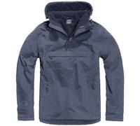 Brandit Táctico Ejército Windbreaker Encapuchado Anorak Hombres Chaqueta Azul