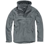 Brandit Táctico Windbreaker Encapuchado Anorak Hombres Chaqueta Antracita Gris