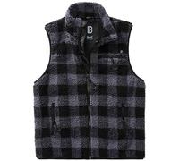 Brandit Teddyfleece Worker Chaleco Moda Hombre Mullido Calentar Calle Negro/gris