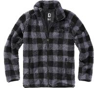Brandit Teddyfleece Chaqueta, negro/gris, Talla S