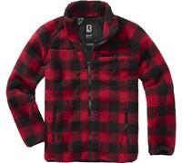 Brandit Teddyfleece Chaqueta, negro/rojo, Talla XXL