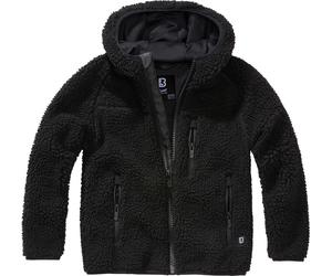 Brandit Teddyfleece Hodded Chaqueta infantil, negro, Talla 170-176