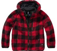 Brandit Teddyfleece Hodded Chaqueta infantil, rojo/negro, Talla 170-176