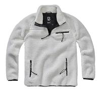 Brandit Teddyfleece Troyer Sudadera Hombre, Blanco, 3XL