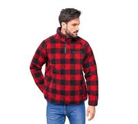 Brandit Teddyfleece Troyer Sudadera Hombre, Red/Black, 3XL