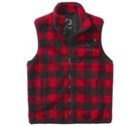 Brandit Teddyfleece Worker Chaleco Hombre Calentar Invierno Calle Rojo/negro