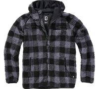 Brandit Teddyfleece Worker Chaqueta, negro-gris, tamaño XL para Hombres
