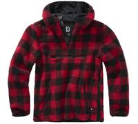 Brandit Teddyfleece Worker Jersey, negro/rojo, Talla XXL