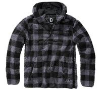 Brandit Teddyfleece Worker Pullover Calentar Ropa De Calle Hombre Negro/Gris