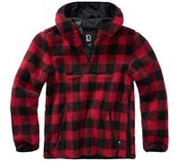 Brandit Teddyfleece Worker Pullover Calentar Ropa De Calle Hombre Rojo/Negro