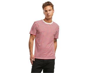 Brandit Top Manga Larga Hombre Camiseta Rojo-Blanco 100% algodón Regular
